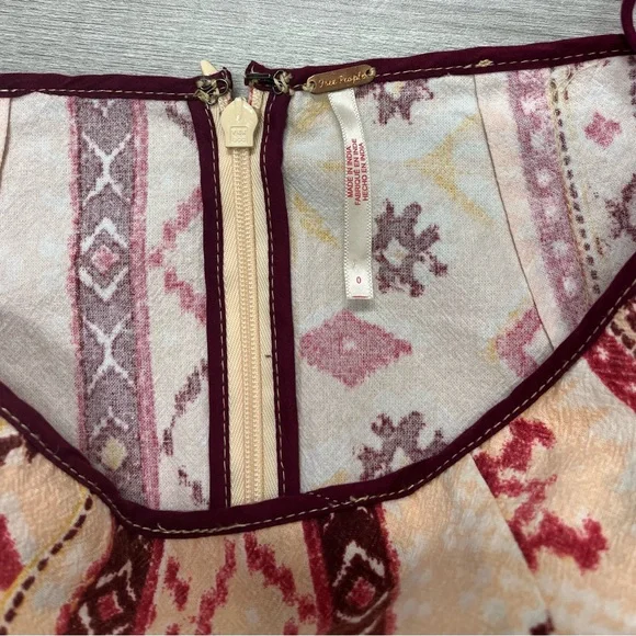 Free People Boho Faux Wrap Mini Skirt Size 0 - Picture 3 of 3